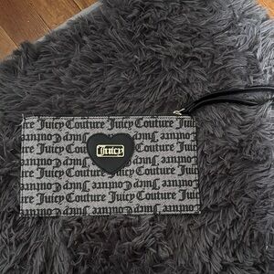 Juicy Couture Monogram Black and Gray wristlet